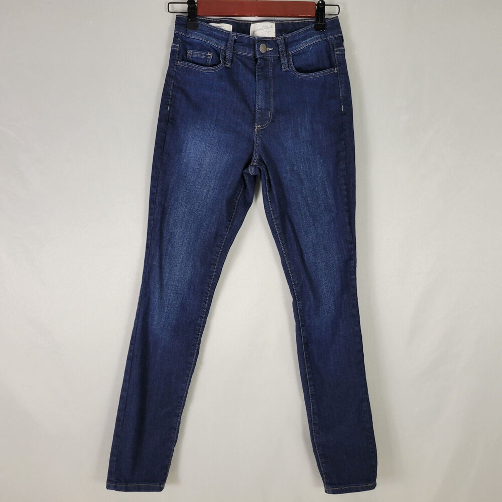 Universal Thread Jeans Womens 2 Blue Denim High Rise Skinny Leg Dark Wash
